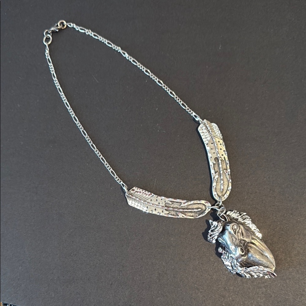 Silver Horse Pendant Necklace